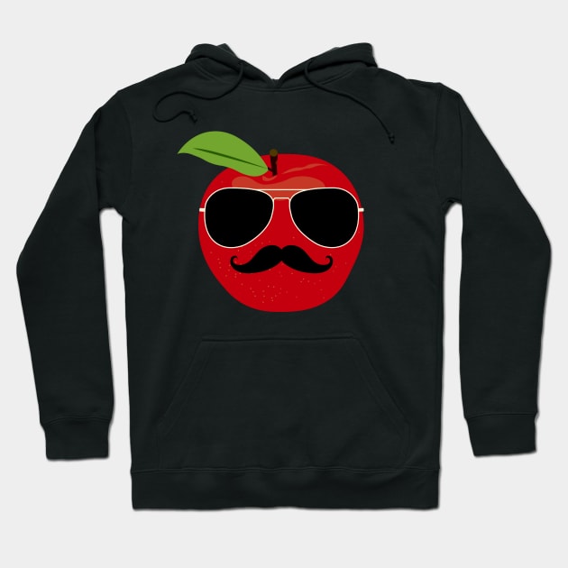 Cool Apple with mustache Hoodie by Mind Your Tee